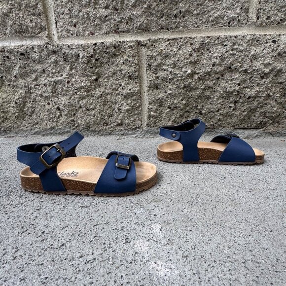 Clarks Buckle Sandals Kids EU 29 11.5 Blue Birkenstock Style Hiking Sandal Shoe - Picture 3 of 9